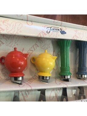 NIP! Vintage Fiesta Ware Teapots & Vases 4 Piece Gourmet Pick Set Miniatures